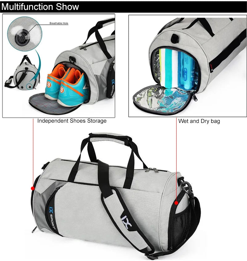 Men Gym Bags For Training Bag Tas Fitness Travel Sac De Sport Outdoor Sports Swim Women Dry Wet Gymtas Yoga Shoes Bag XA103WA