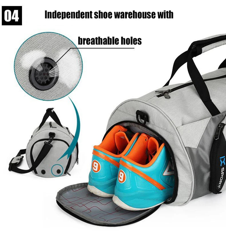 Men Gym Bags For Training Bag Tas Fitness Travel Sac De Sport Outdoor Sports Swim Women Dry Wet Gymtas Yoga Shoes Bag XA103WA