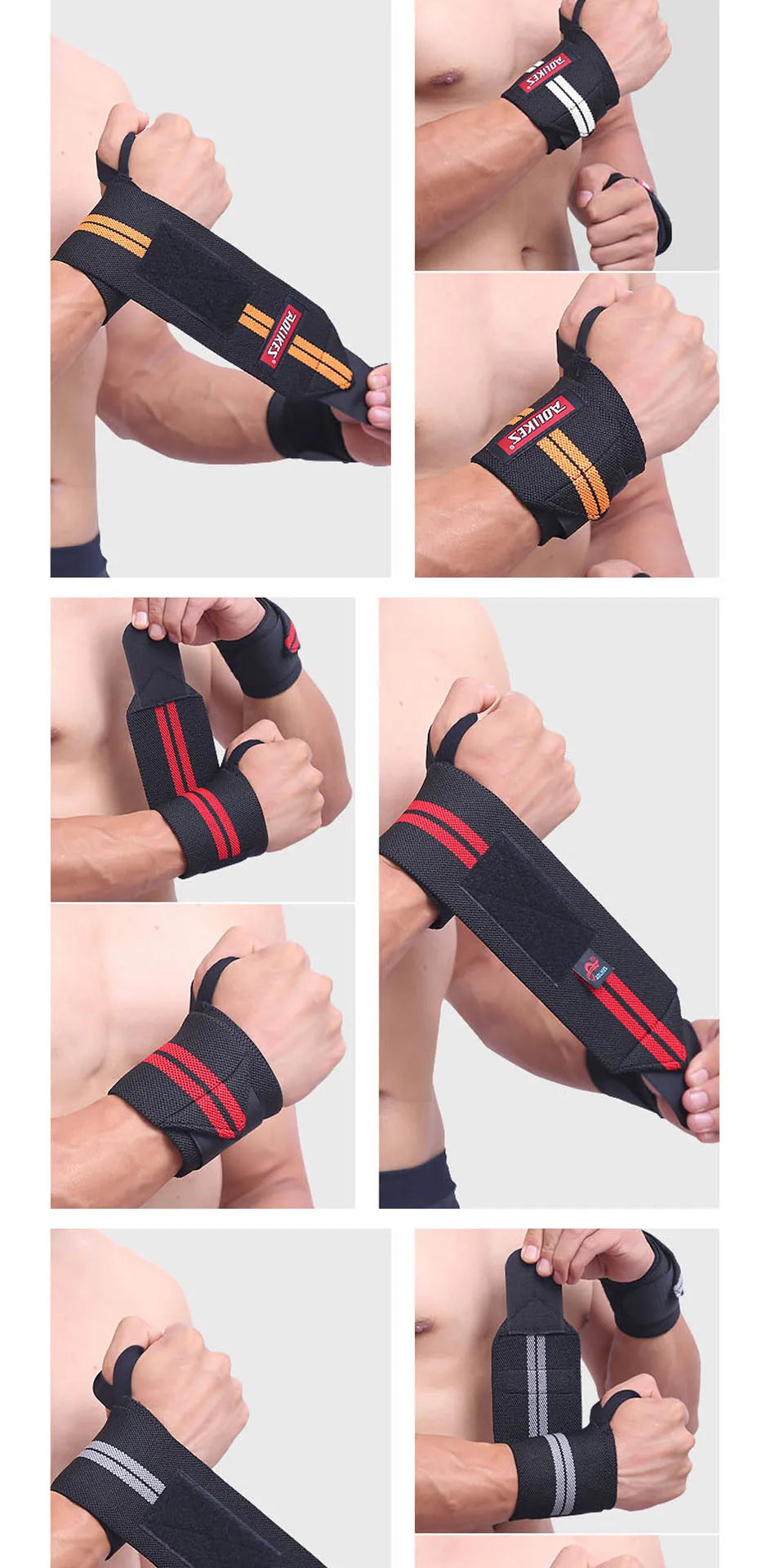 AOLIKES 1 Pair Wrist Wraps for Weightlifting-Gym Wrist Straps for Weightlifting Wrist Support for Powerlifting,Strength Training