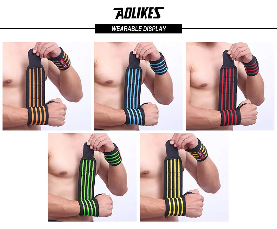 AOLIKES 1 Pair Wrist Wraps for Weightlifting-Gym Wrist Straps for Weightlifting Wrist Support for Powerlifting,Strength Training