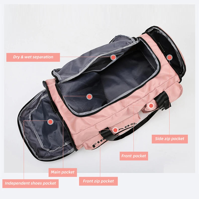 Gym Bags For Men Backpack Women Large Capacity Sports Duffle Traveling Bag with Shoes Compartment sac de sport XD121Y