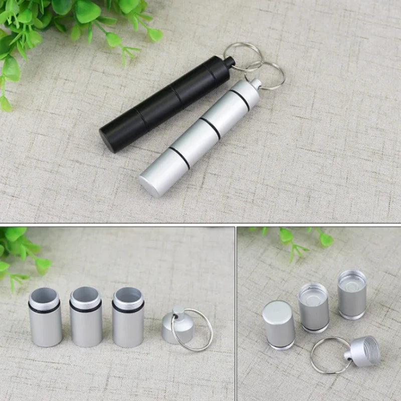 Mini Portable Aluminum Waterproof Pill Box Cases Sealed 3 Times Grids A Day Organizer Tablet Travel Medicine Vitamin Fish Oils