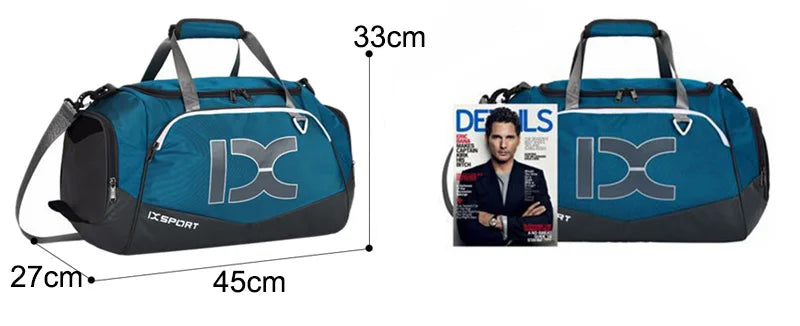 IX 40L Large Gym Bag Fitness Wet Dry Training Men Yoga For Shoes Travel Shoulder Handbags Multifunction Work Out Swimming Bag