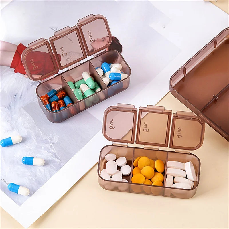 1 Set Pill Box 7 Days Organizer 21 Grids 3 Times One Day Portable Travel With Large Compartments For Vitamins Medicine Fish Oils