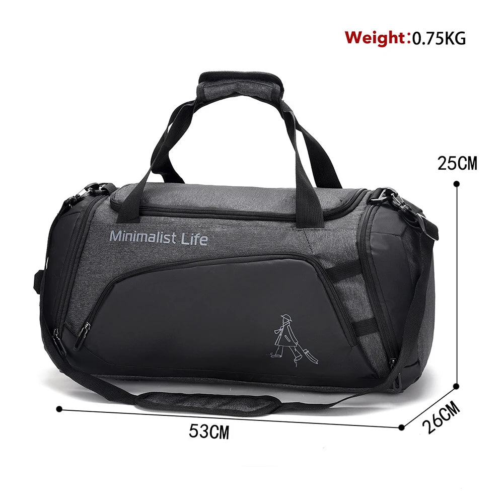 Waterproof Nylon Gym Bags Outdoor Yoga Sports Training Handbag Men Women Fitness Travel Storage Sport Bags Dry Wet Separation