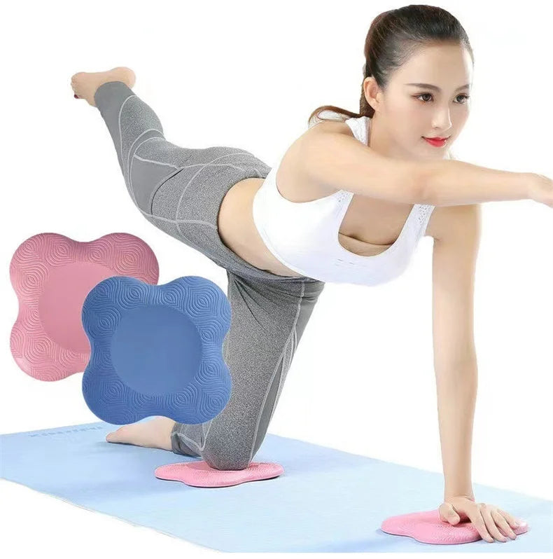 2pc Pilates Knee Pad Wrist Hand Protective Pad Non-slip Yoga Mat Solid Color Soft TPE Foam Flat Support Pad Fitness Accessories