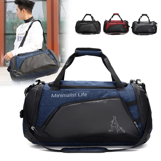 Waterproof Nylon Gym Bags Outdoor Yoga Sports Training Handbag Men Women Fitness Travel Storage Sport Bags Dry Wet Separation